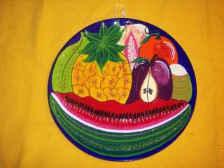 CLAY HAND PAINTED MEXICAN PLATE FRUIT HOLDER  