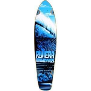  Riviera Blue Paradise Longboard Skateboard Deck   9 x 38 
