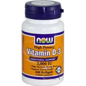  Now Vitamin D 2,000 IU, 240 Softgel Health & Personal 