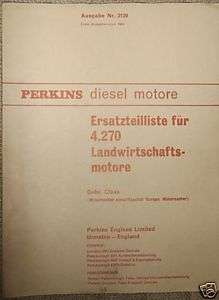 Ersatzteilliste Perkins   Diesel Motore 4.270  