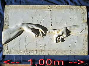 Großes 3 D Michelangelo Adam Relief Hände Bild W15  