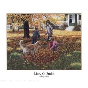  Raking Leaves by Mary G. Smith 19x16