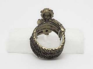 Topaz color Crystal Elastic Metal Snake Ring s1109  