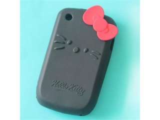 Black Silicone Case For Hello Kitty Blackberry 8520 8530 9300 Curve 