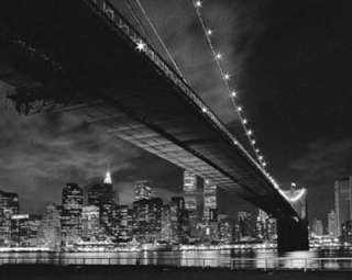 New York   Manhattan Brücke Nacht Mini Poster #42499  
