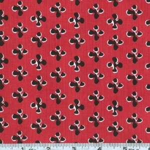  45 Wide Krakow Clovers Blossoms Red Fabric By The Yard 