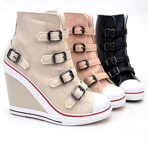   Sneakers Zip Wedge Heel Shoes US5~8 / Fashion High Top Ankle Boots