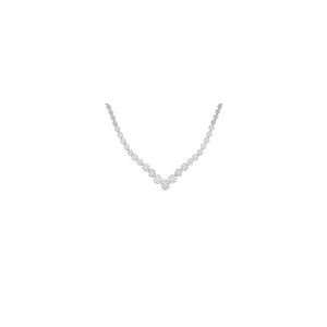  ZALES Diamond Chevron Flower Necklace in 14K White Gold 3 