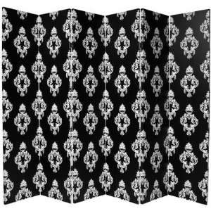   Canvas 6 Panel Room Divider in Black and White Furniture & Decor