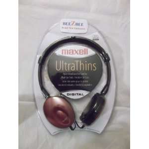  MAXELL Headphones, Ultra Thins, Red Electronics