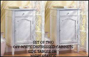 Set of 2**ANTIQUED WEATHERED NIGHTSTAND SIDE CABINETS  