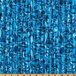  44 Wide Surf City Ethnic Texture Blue Fabric By The Yard 