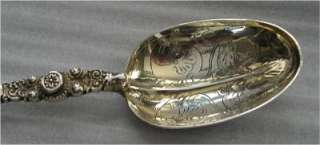 ENGLISH STERLING SILVER RAT TAIL SPOON, GILDED, LONDON  