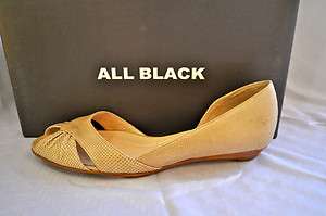 NEW ALL BLACK 3NY 63 Ivory open toe shoes flats sz 37 / 7  