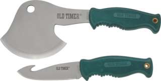 Schrade Knives New Old Timer Axe Knife Combo Stainless Blades Green 