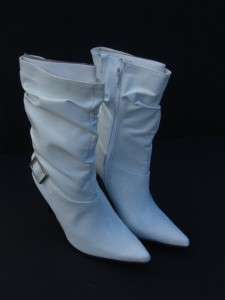 Torta Caliente White Patient leather Boot Shoes Size 5  