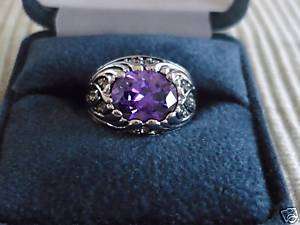 NWT R S Covenant Ring Womens Size 6 Silver purple gem  
