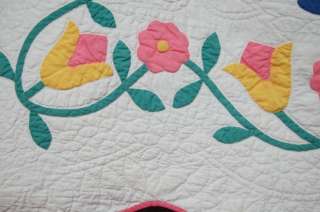 The quilting is AMAZING, with quilting around and within the applique 