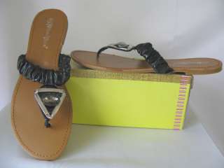Womens Black diamond flip flop sandals sizes 6 10 New  