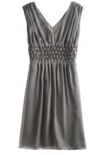 Calypso St. Barths Silk Smock Waist Dress Gray M $165  