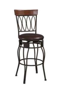 Oval Back Padded Metal Kitchen Counter Height Swivel Stool 24 Bronze 