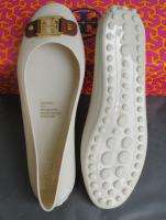 Tory Burch DRIVER Jelly Rubber Flat shoes Ivory  