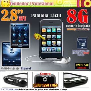 8GB Pantalla Tactil 260K Color Reproductor MP4+  