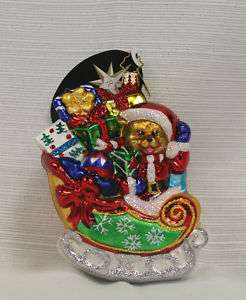 CHRISTOPHER RADKO   Teddy Twinkles   Glass Ornament $47  