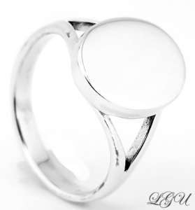 STERLING SILVER OVAL RING SIZE 10 FREE ENGRAVING  