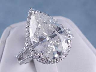 37 CT TW PEAR CUT DIAMOND ENGAGEMENT / WEDDING RING SET  