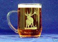 Etched Bull Elk 20oz Coffee/Beer mug  
