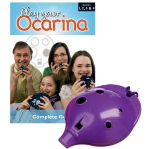 Englische Okarina LILA und COMPLETE Play your Ocarina Books 1, 2, 3 