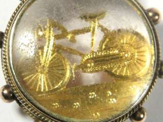 QUALITY ANTIQUE ENGLISH 9K GOLD BICYCLE FOB CHARM c1895  