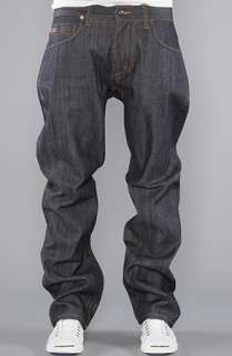 LRG The Draw The Line True Straight Jeans in Raw Dark Indigo Wash 
