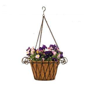 Deer Park 17 In. Metal Flower Basket With Coco Liner BA131X at The 