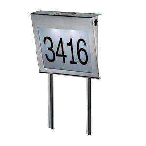 Unique Arts Solar LED Stainless Steel House Number with Spikes 