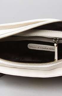 House of Harlow 1960 The Riley Oversized Clutch in Cream and Yellow 