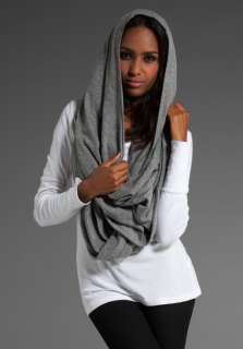 DAFTBIRD Hooded Circle Wrap Scarf w/ Buttons in Heather Grey at 