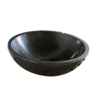 DECOLAVA Perfect Chisel Round Stone Above Counter Vessel Sink in Black 
