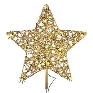 12 in. 18 Light LED Gold Five Star Metal Tree Topper TF04 1WY012 A at 