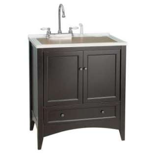 Stratford 30 in. Laundry Vanity in Espresso and Premium Acrylic Sink 