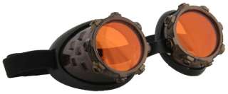 SteamPunk Cosplay Goth CyberSteam Gold/Orange Goggles, NEW UNWORN 