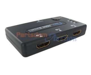 1080p 3 Port HDMI 1.3 Switch for HDTV PS3 DVD w/Remote  