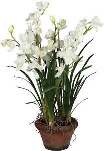 44 Artificial Potted Large White Orchid Cymbidium  