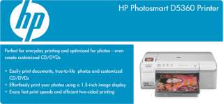 HP PhotoSmart D5360 Printer   1.5 LCD Display, Duplex, Thermal Inkjet 