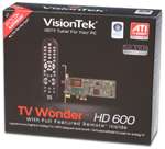 Visiontek TV Wonder HD 600 HDTV Tuner   Full Remote, PCI Express (x1 