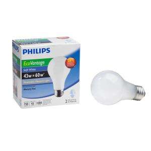 Philips EcoVantage 43 Watt (60W) A19 Display Halogen Light Bulbs (6 