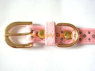 pink bowknot cute dog cat puppy gift rhinestone pets collar 7/9 size 