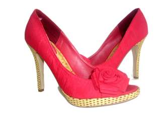NEW Red Satin Peep Toe Satin Dress High Heel Shoes Pump  