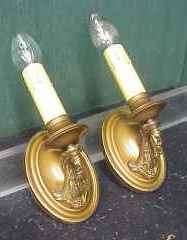 PAIR 1910 SCONCES ~ ORIGINAL PATINA ~ RE WIRED ~ READY TO INSTALL 
